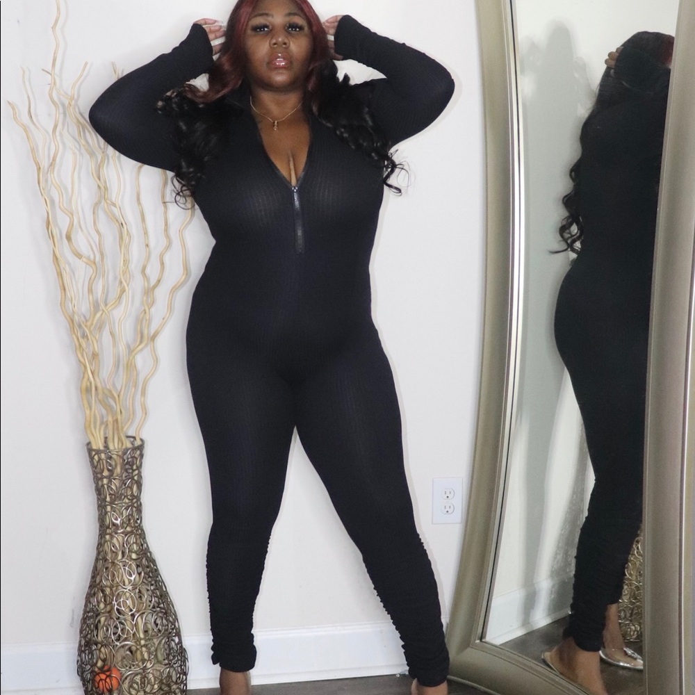NEW black ruched jumpsuit